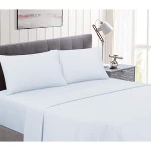 Perfectly Cotton 4-Piece White Solid Cotton Twin Sheet Set