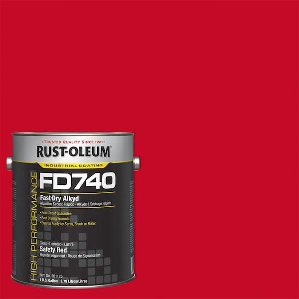 Rust-Oleum 1 gal. FD740 Gloss Safety Red Interior/Exterior Fast Dry ...