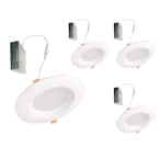 4 in. Canless, 5CCT, 75-Watt Equivalent, New Construction Integrated LED Recessed Light Kit with Metal JBOX(4-Pack )