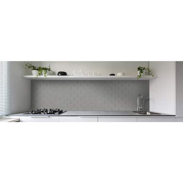 Oyster Subway 12 in. x 14 in. x 0.31 in. Glass Mesh-Mounted Mosaic Wall Tile (9.7 sq. ft./Case)