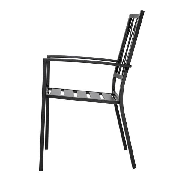 Nuu Garden Stackable Metal Patio Bistro Outdoor Dining Chair in