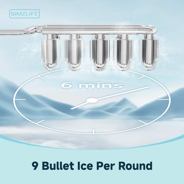 ICE CUBE❗️ SIMZLIFE 9.4 in. 26.5lb/24H Bullet Ice Countertop Portable