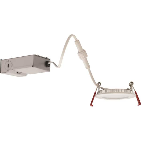 Lithonia Lighting WF3 Wafer 3 in. White 2700K New Construction or Remodel Wet Location Recessed Integrated LED Kit