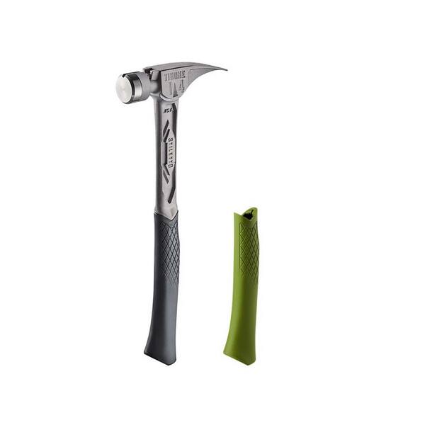 Stiletto 15 oz. TiBone Smooth Face with Curved Handle with Green Replacement Grip (2-Piece)