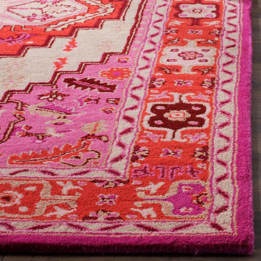 Bellagio Fusion Red-Pink Hand-Tufted Wool Area Rug - 2'6" x 4'