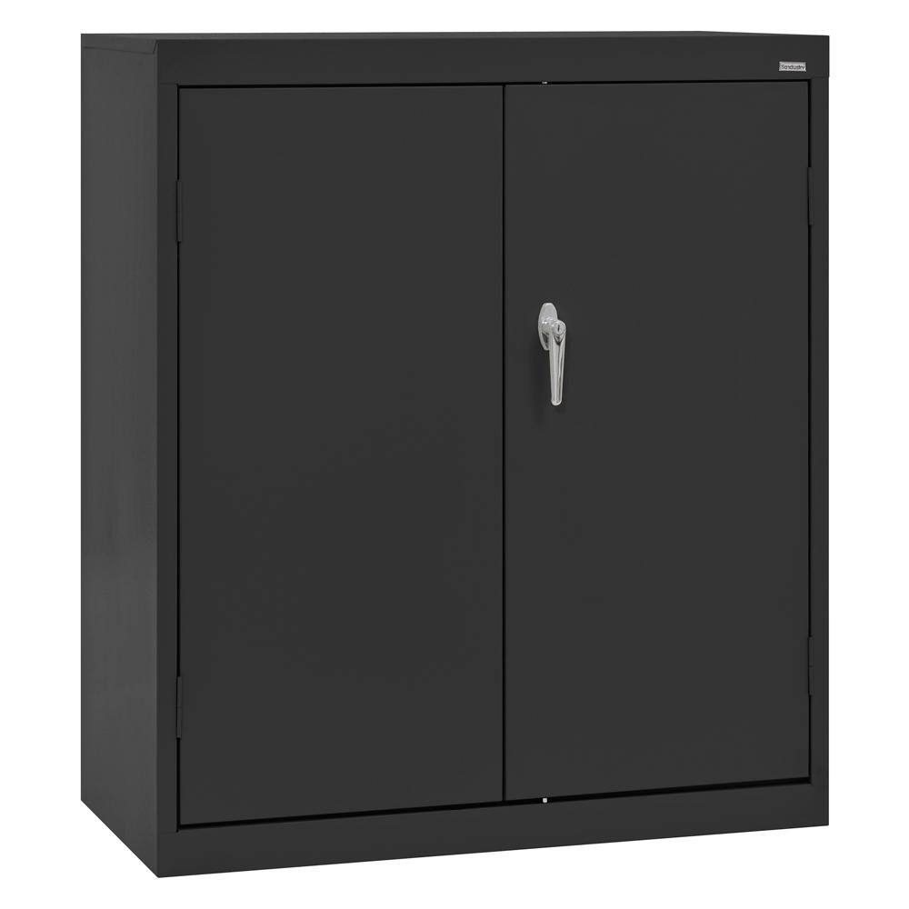 24 Length 78 Height SANDUSKY LEE CA41362478-09 Classic Series Counter Height Cabinet with Adjustable Shelves Black 36 Width Steel 
