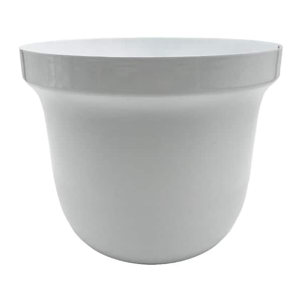 castellousa 9 in. Modern Decorative Iron Pot in White