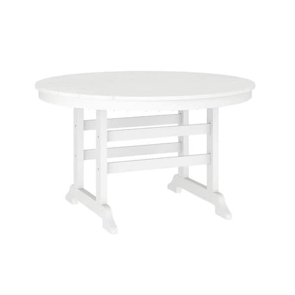 Carnegy Avenue White Round Plastic Outdoor Side Table