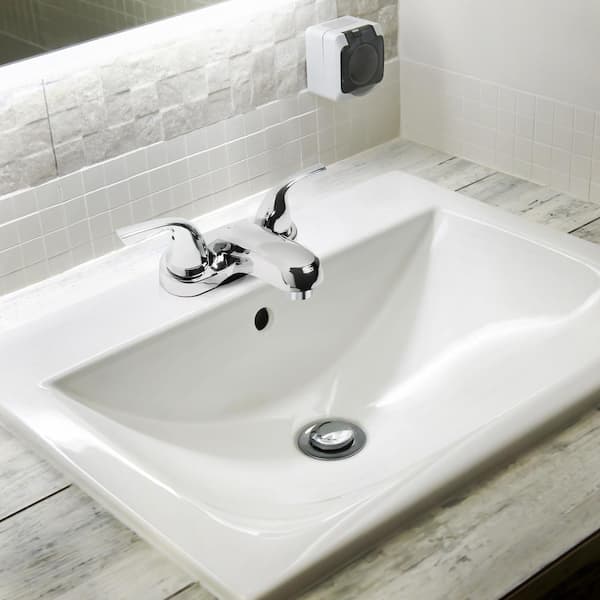 4 in. Centerset Double Handled Bathroom Faucet with Washerless Cartridge in Chrome