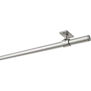 63 in. Intensions Single Curtain Rod Kit with Galvanized with End Caps and Ceiling Brackets