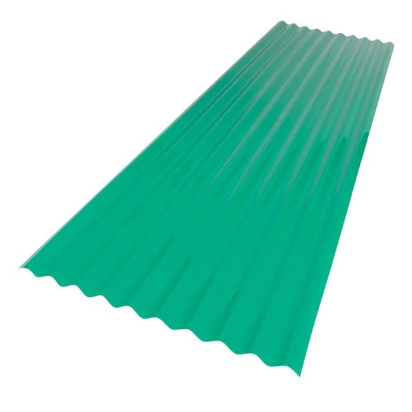 Palruf 26 in. x 8 ft. Corrugated PVC Roof Panel in Green