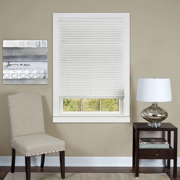 ACHIM White Cordless 1 in. Vinyl Deluxe Sundown Room Darkening Mini Blind - 23 in. W x 64 in. L
