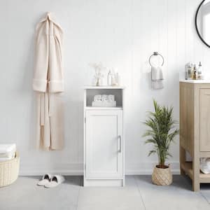 Vega 15 in. W x 12 in. D x 34 in. H Engineered Wood Linen Freestanding Linen Cabinet in White