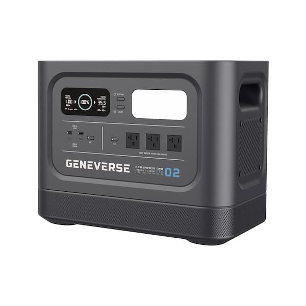 GENEVERSE HomePower TWO PRO Back-up Battery Solar Generator Push Start 2400Wh
