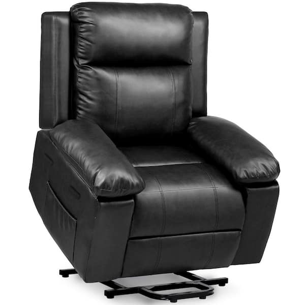 Black Power Recliner Chair with Heat and Massage Power Lift Chair Leather Sofa Living Room Chair