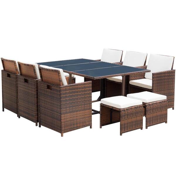 11 piece rattan garden furniture