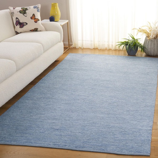 Montauk 6 ft. x 6 ft. Blue Modern Solid Square Area Rug
