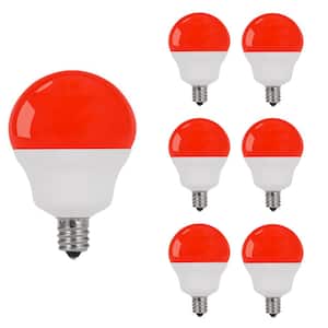 40-Watt Equivalent G14 5-Watt Non-Dimmable Red Colored LED Light Bulb E12 Base (12-Pack)