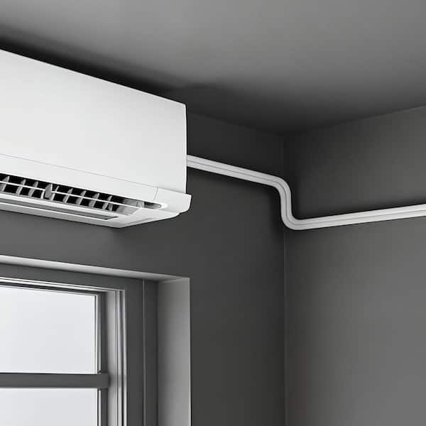 1/4in. & 1/2in. OD AC Copper Tubing Pipe, 100ft. Mini Split Line Set 3/8 White PE Thickened Insulated Coil w/Flared Nuts