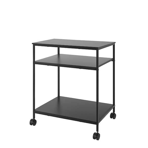 Large Printer Stand with Adjustable Storage Shelf 3 Tier Rolling Printer Cart with Wheels for Office 100 LBS Capacity