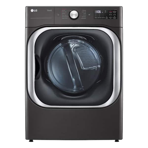 LG 9.0 cu. ft. Vented SMART Stackable Electric Dryer in Black Steel with TurboSteam and Sensor Dry Technology