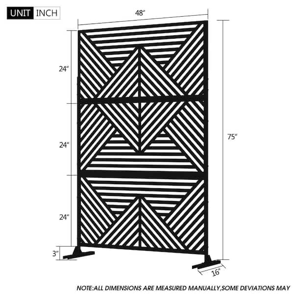 Lirago White 3-Panel Outdoor/Indoor Room Divider Privacy Screen