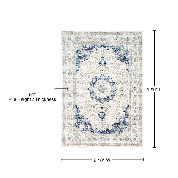 REINA nuLOOM Verona Vintage Persian Blue 9 ft. x 12 ft. Area Rug RZBD07A