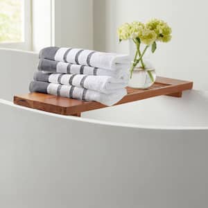 Dark Grey / Light Grey Premium Cotton 4-Pack Decorative Hand Towel Set