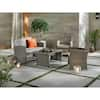 StyleWell Park Trail Grey 4-Piece Wicker Patio Conversation Set with ...