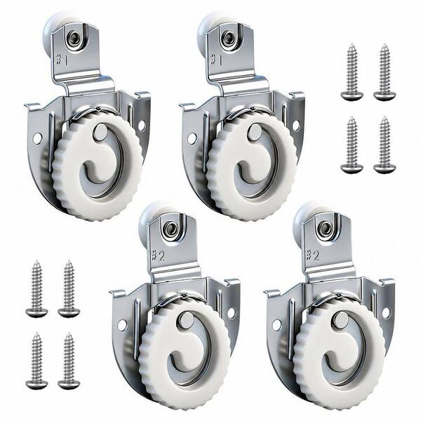 4-Pack Sliding Closet Door Roller Kit, Galvanized Steel Silent Smooth Rolling Wheels with Adjustable Hangers for Doors