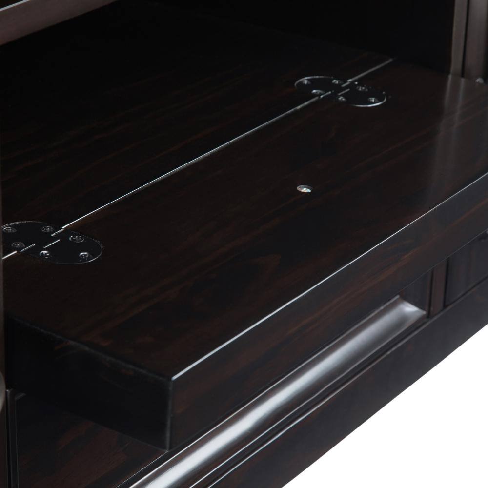 Hickory Brown Solid Wood 72" TV Media Stand with Cabinets