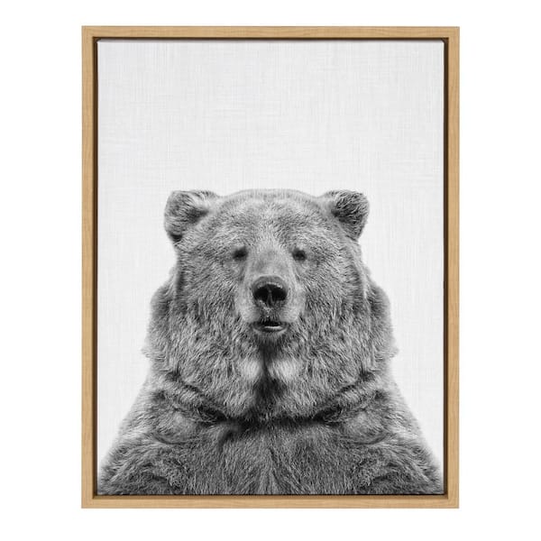Kate and Laurel 24 in. x 18 in. "Bear European" by Tai Prints Framed Canvas Wall Art