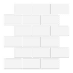 Thicker Subway White 12 in. x 12 in. PVC Self-Adhesive Peel and Stick Tile (8.5 sq. ft./10-Pack)