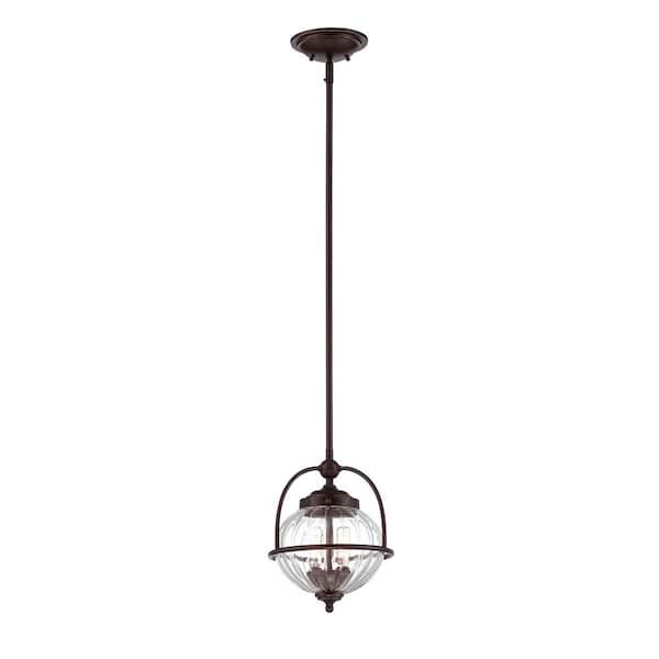 Savoy House Banbury 2-Light in English Bronze with Gold Shaded Pendant Light