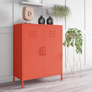 Cache Orange 2-Door Metal Locker Storage Cabinet