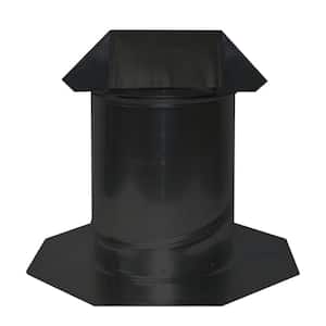 8 in. Adjustable Pitch Galvanized Steel Pipe Flashing in Black
