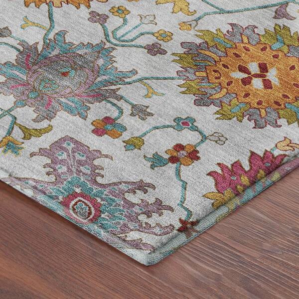 Mayfield Premium Machine Washable Abstract AMF2288 Ivory 3 ft. x 4 ft. Area Rug
