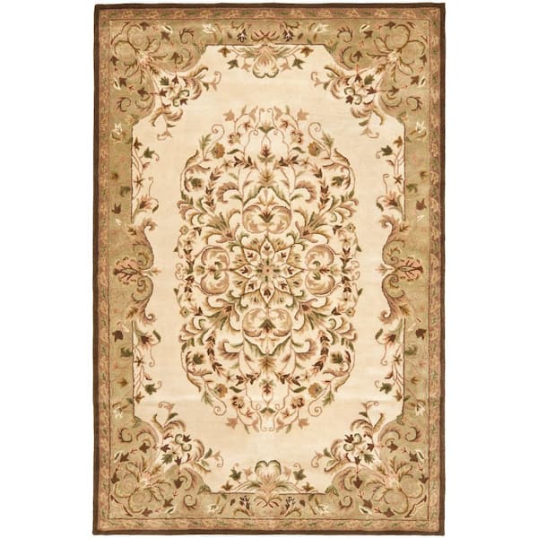 SAFAVIEH Heritage Beige/Green 6 ft. x 9 ft. Border Area Rug