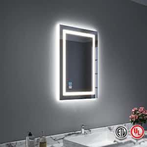 Backlit and Front Light 20 in. W x 28 in. H Rectangular Frameless Wall Bathroom Vanity Mirror