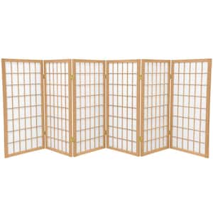 3 ft. Short Window Pane Shoji Screen - Natural - 6 Panels