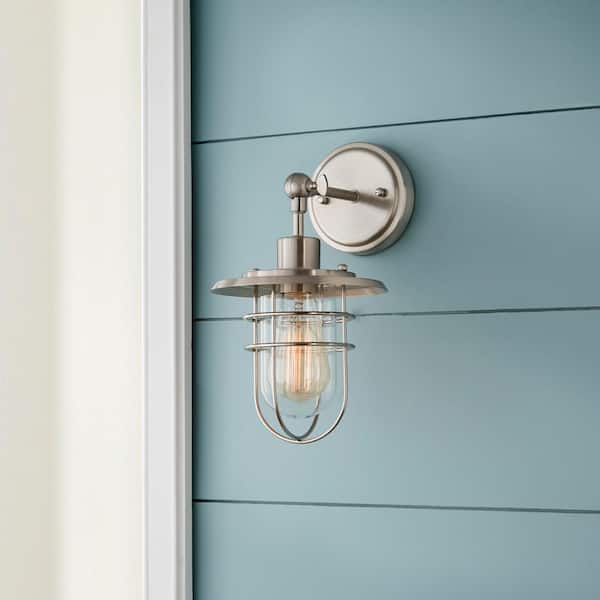 Home Decorators Collection 60-Watt Equivalent Brushed Nickel LED Wall Sconce 