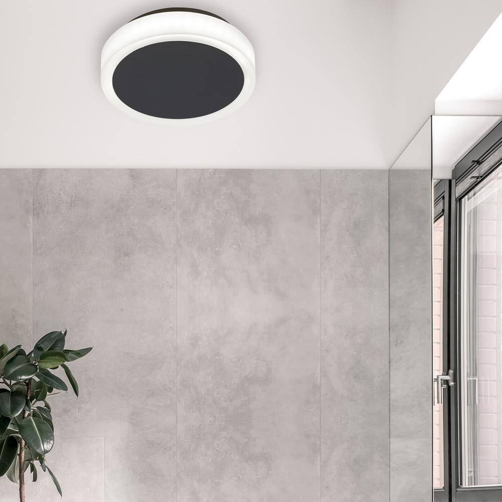 Modern Black and Chrome 6" LED Wall Sconce with Dimmable Ambient Light