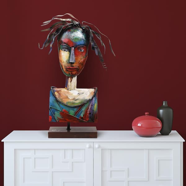 Empire Art Direct "Homme3" Mixed Media Inregular Iron Hand-Pinted Colorful Art Sculpture
