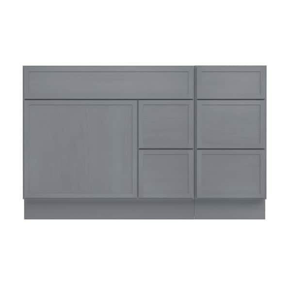 51 in. W x 21 in. D x 32.5 in. H Bath Vanity Cabinet without Top in Smoky Gray (Unassembled)