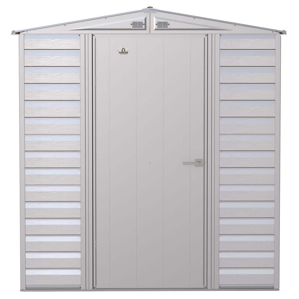 6 ft. x 7 ft. Flute Grey Galvanized Steel Storage Shed