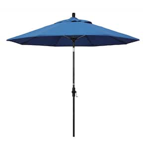 9 ft. Fiberglass Collar Tilt Patio Umbrella in Capri Pacifica
