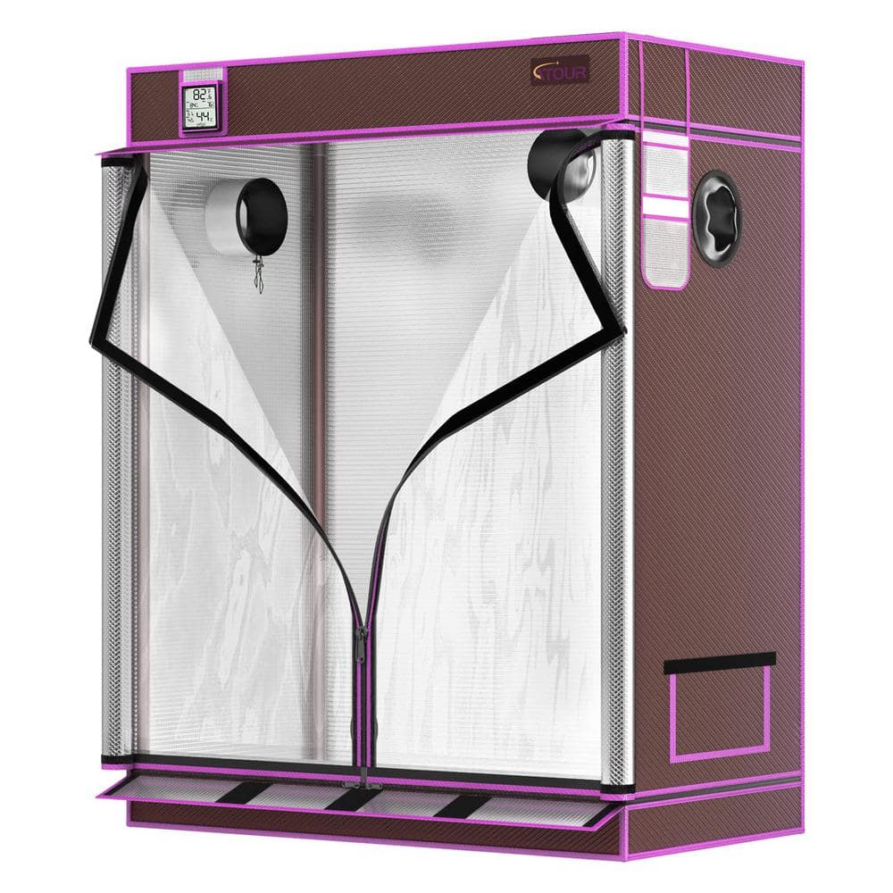 4 ft. x 2 ft. Mylar 1680D Hydroponic Waterproof Grow Tent with Double Obser