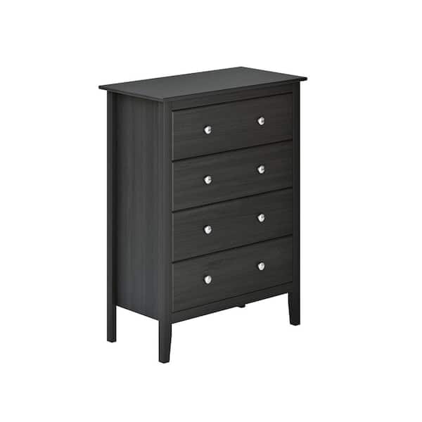 Adeptus USA Easy Pieces 4-Drawer Black Chest of Drawers 39.37 in. H x 30 in. W x 15.47 in. D
