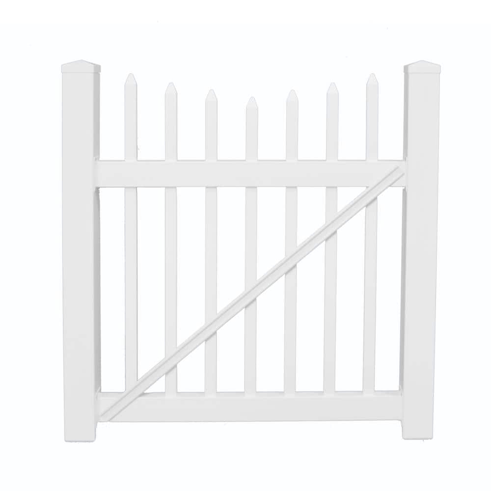 Stratford 4 ft. W x 4 ft. H White Vinyl Picket Fence Gate Kit price history on PriceWatchPro