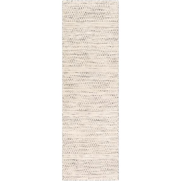 Lawrence Cream/Black 3 ft. x 8 ft. Oriental Indoor Runner Area Rug
